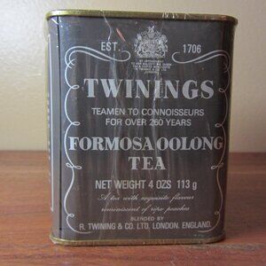 formosa oolong 4 oz Twinings tea tin vintage England sealed unopened (H241)